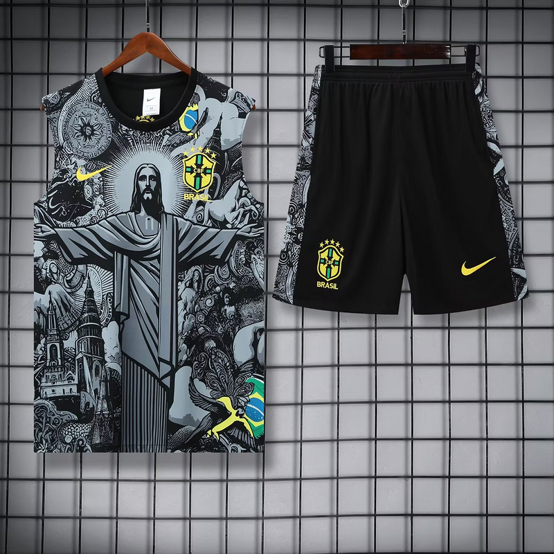 Brazil Sleeveless Training Kit Black 2025