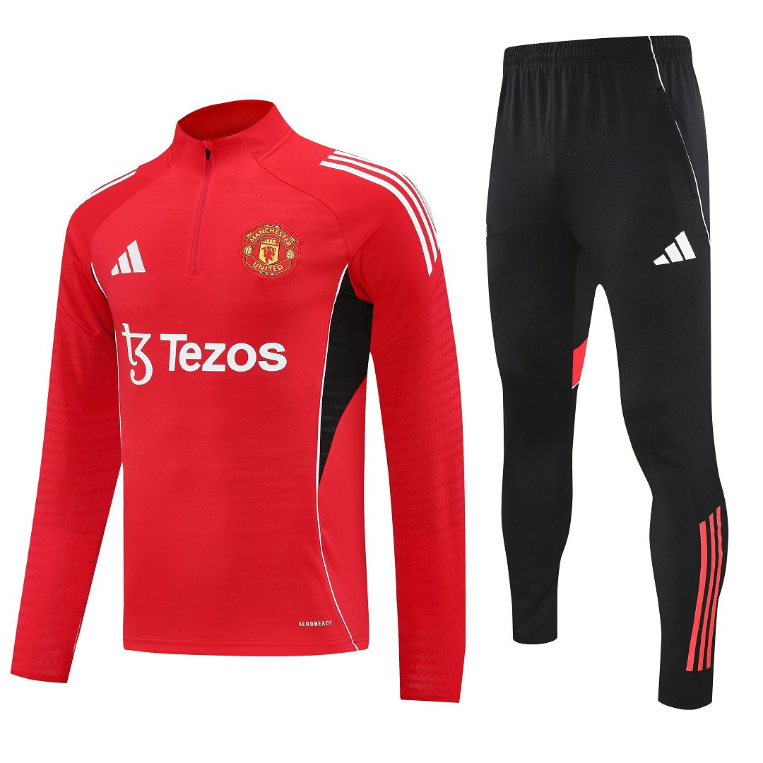 Manchester United Training Kit Sweatshirt & Pants Set Red 2025/26