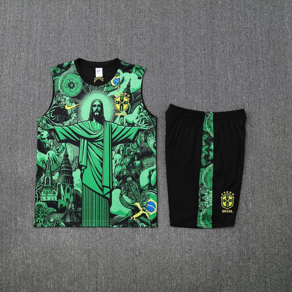 Brazil Sleeveless Training Kit Green 2025