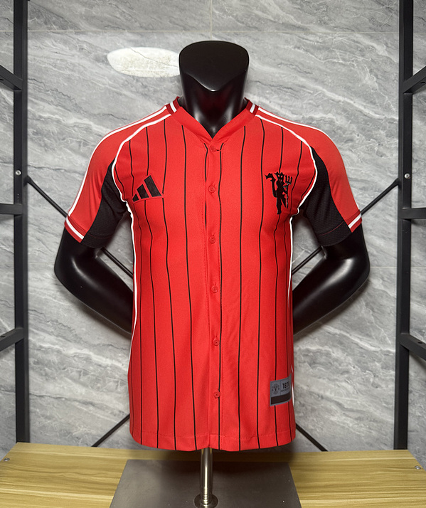 Manchester United Authentic X US Pack Baseball Jersey Shirt 2025/26 in Red