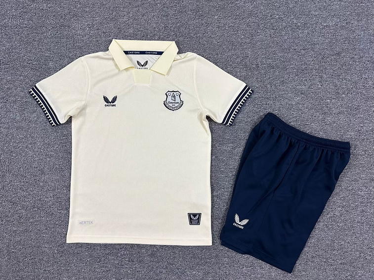 Everton Football Jersey Away Kids Jersey & Shorts Kit 2025/26 in Yellow