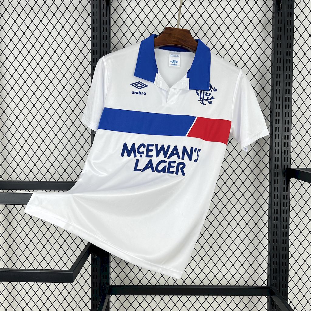 Rangers FC Retro Soccer Jersey Away Custom Shirt 1994 in White