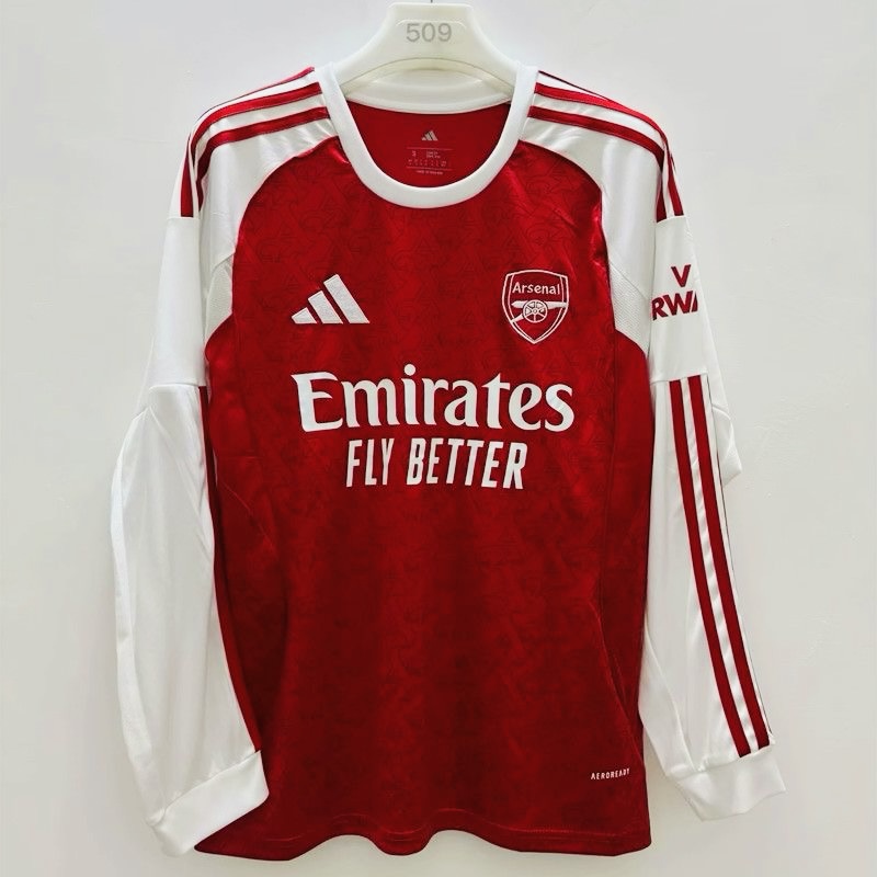 Arsenal Soccer Jersey Home Long Sleeve Custom Shirt 2025/26 in Red