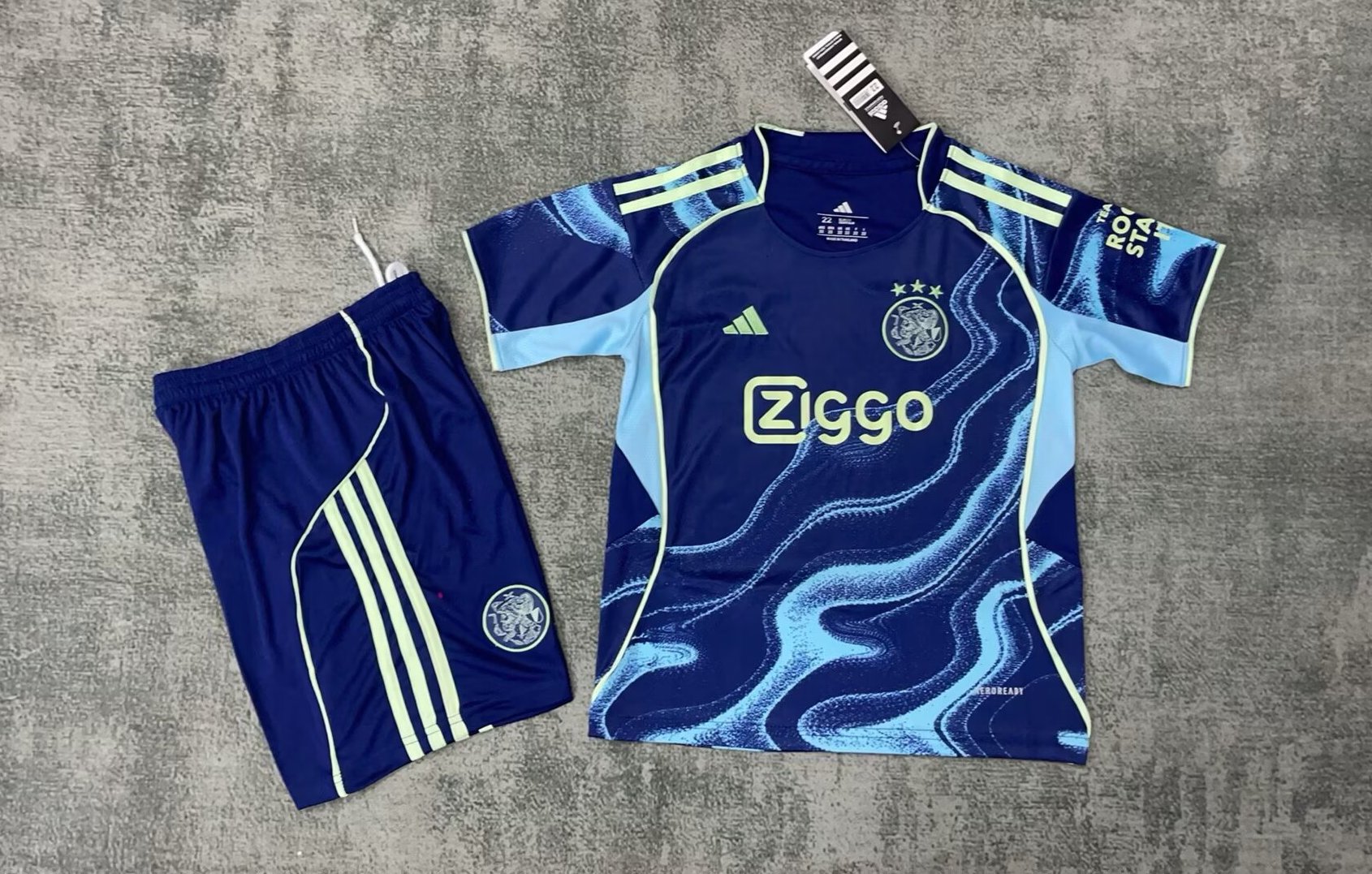 AJAX Away Kids Kit Jerseys+Shorts 2025/26 in Blue
