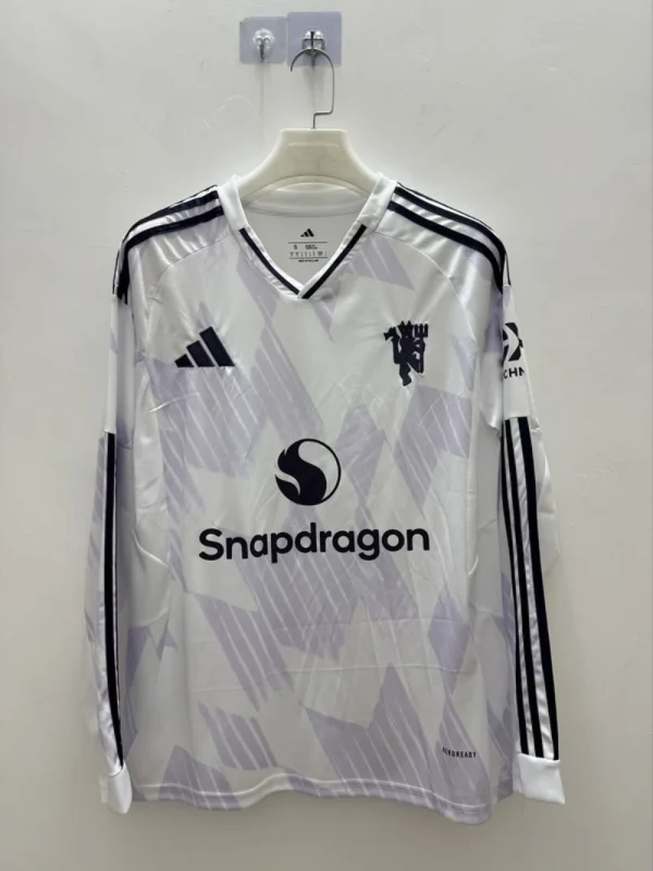 Manchester United Away Long Sleeve Football Jersey Shirt 2025/26 in White