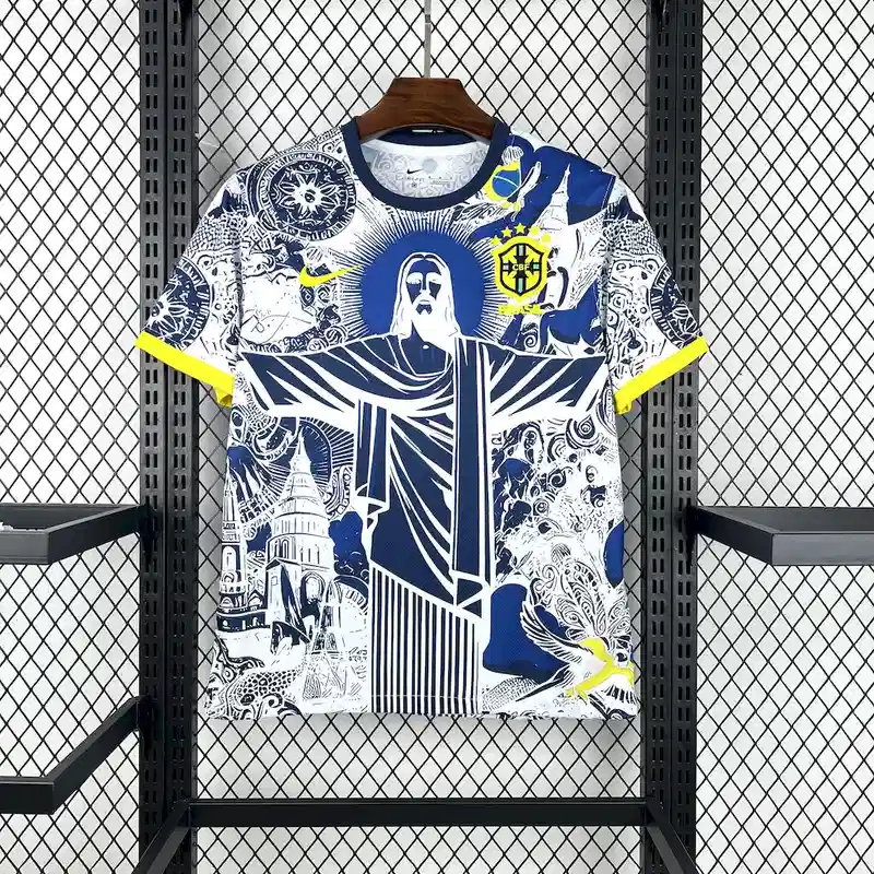 Brazil Soccer Jersey Jesus Special Edition Custom Shirt 2025 in Model Year: 2025 Country and League: Brazil Material: