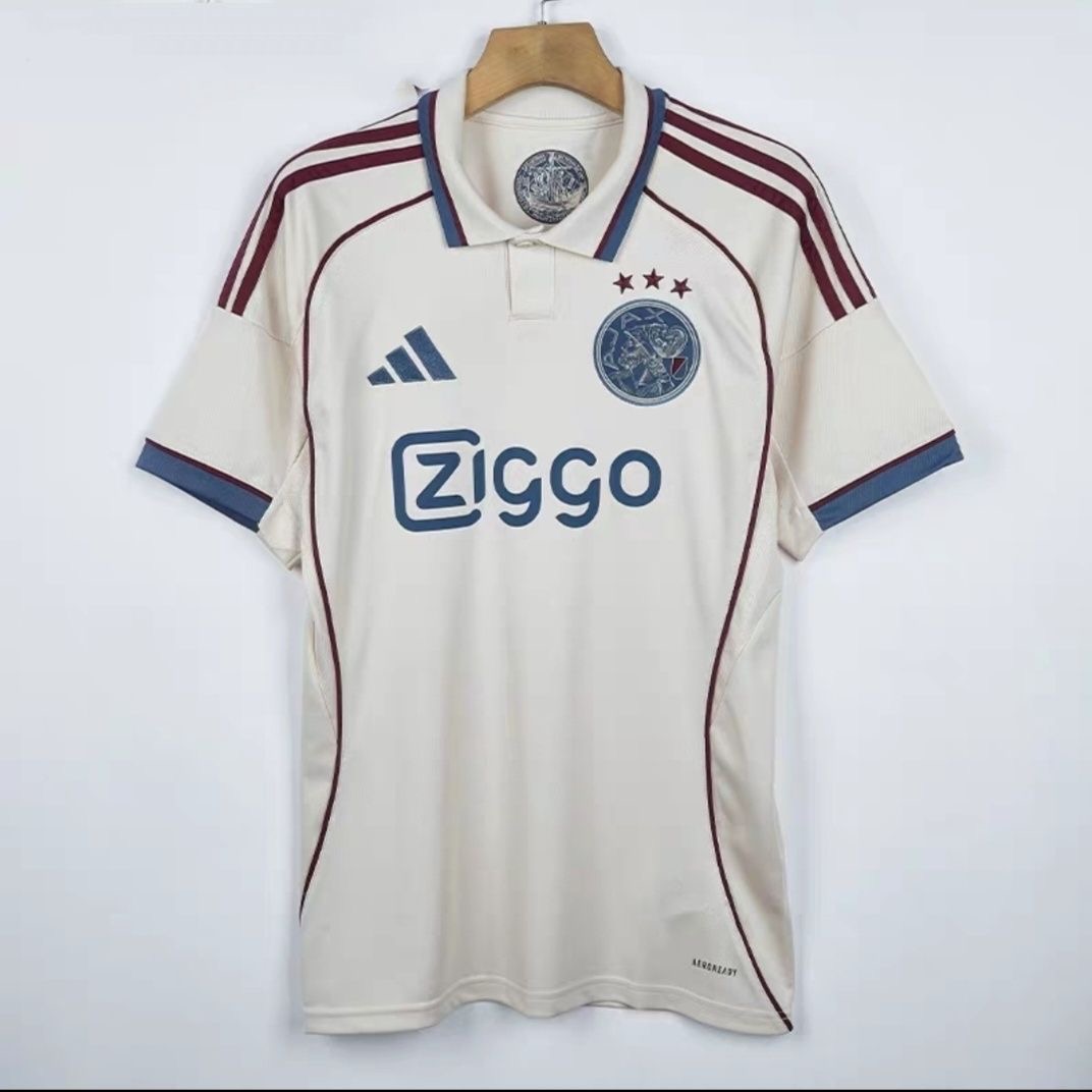 AJAX Football Jersey Third Away Custom Shirt 2025/26 in Off-White