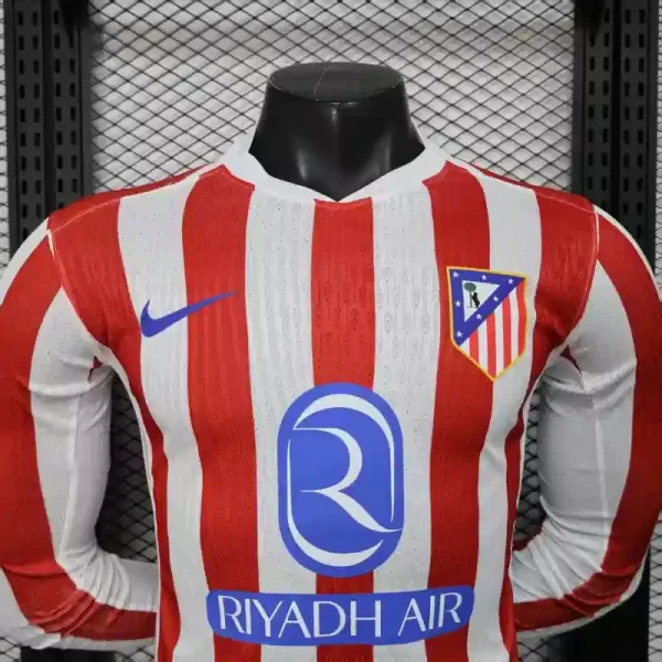 Authentic Soccer Jersey Atletico Madrid Home Long Sleeve Shirt 2025/26