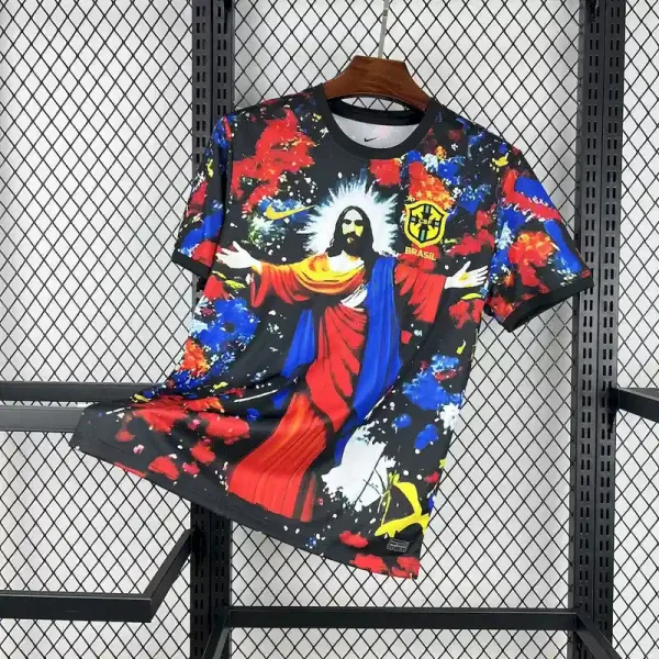 Brazil Soccer Jersey Jesus Special Edition Custom Shirt 2025 in Model Year: 2025 Country and League: Brazil Material: