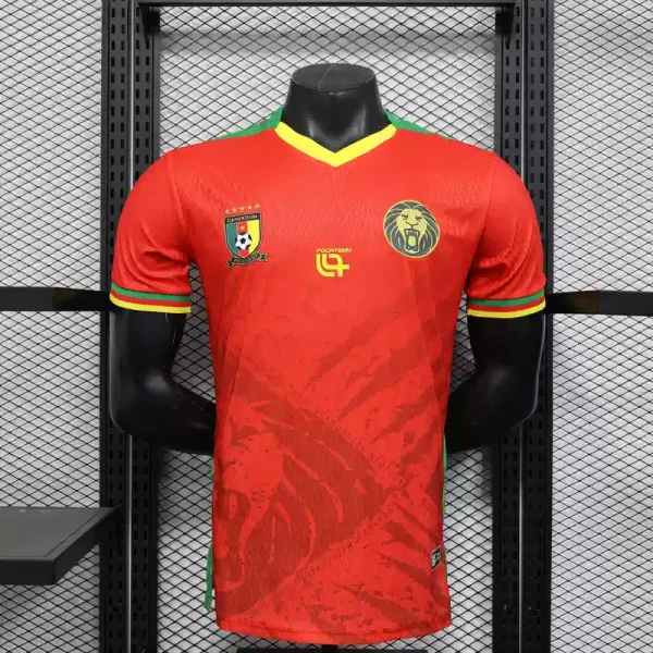 Cameroon Authentic Soccer Jersey Away Shirt 2025 in Red