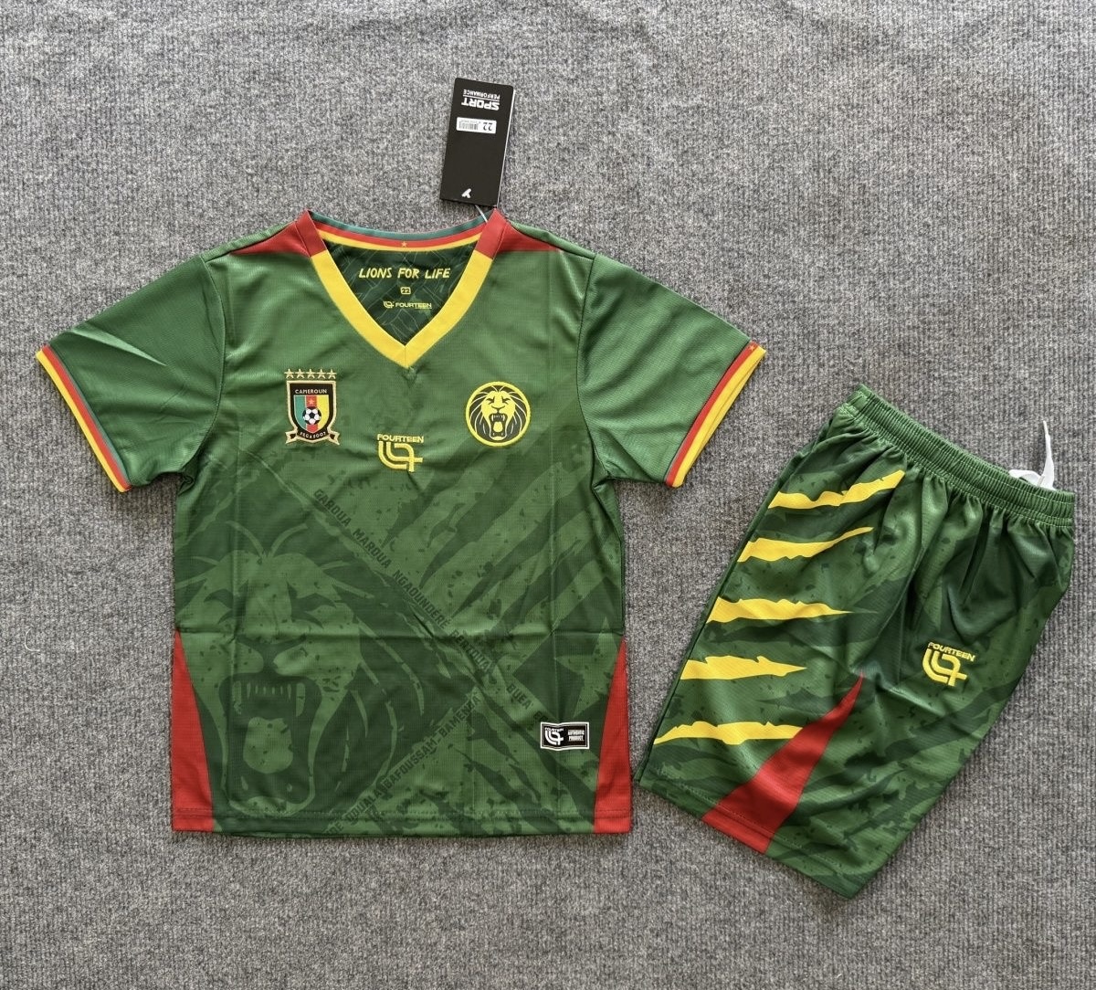 Cameroon Soccer Jersey Home Kids Jersey & Shorts Kit 2025 in Green
