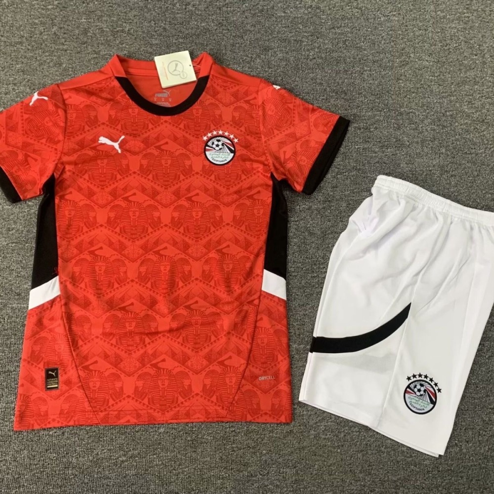 Egypt Soccer Jersey Home  Kids Kit Jersey+Shorts 2024-25