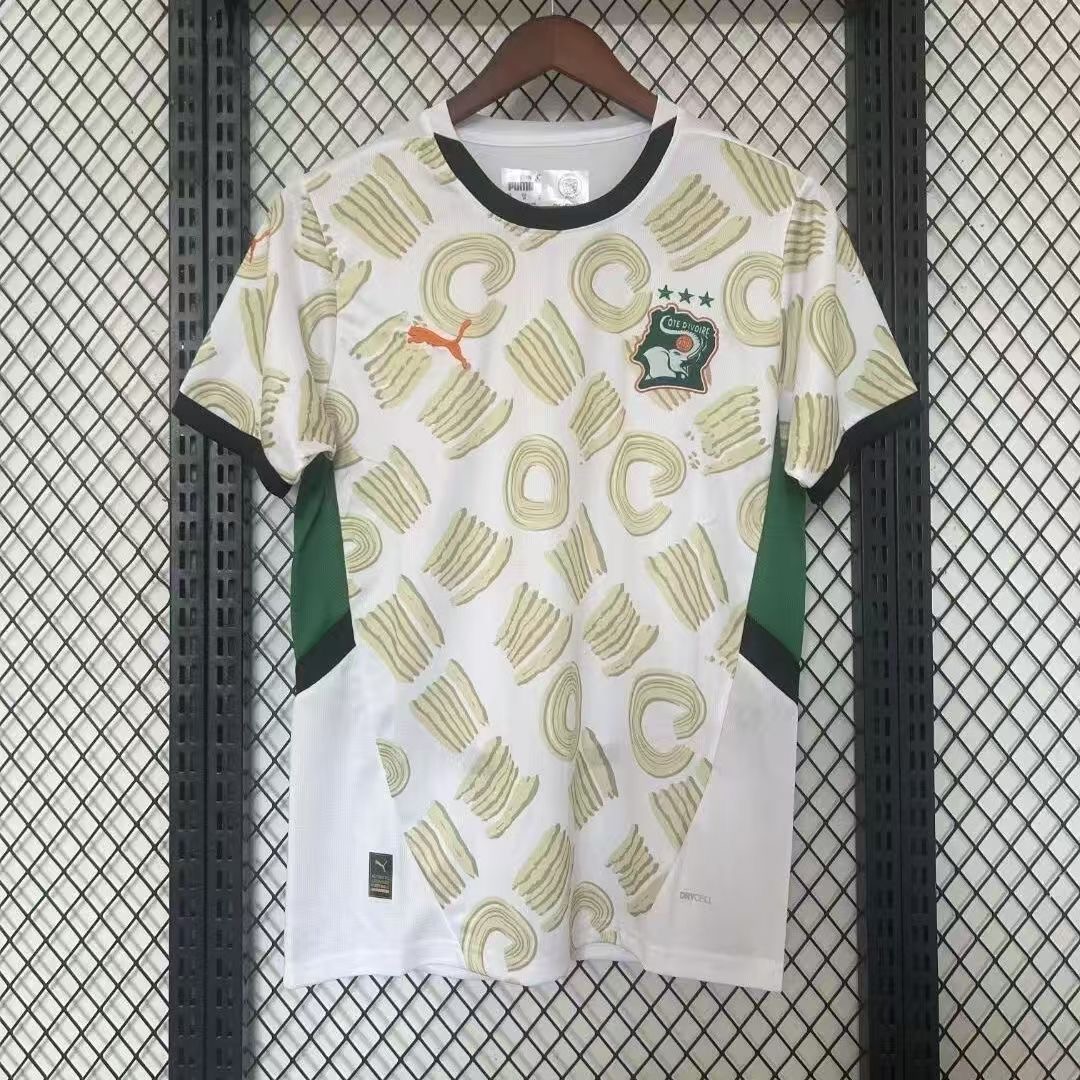 Côte D'ivoire Soccer Jersey Away Custom Shirt 2025 in White