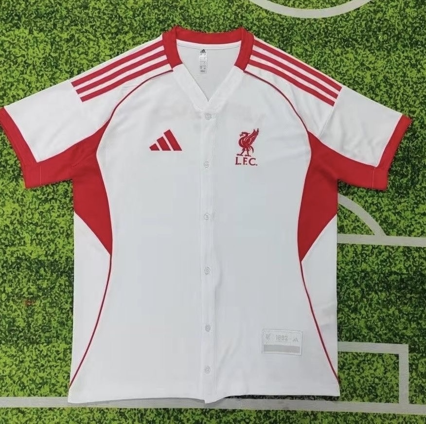 Liverpool X US Pack Baseball Custom Shirt 2025/26 in Red&White