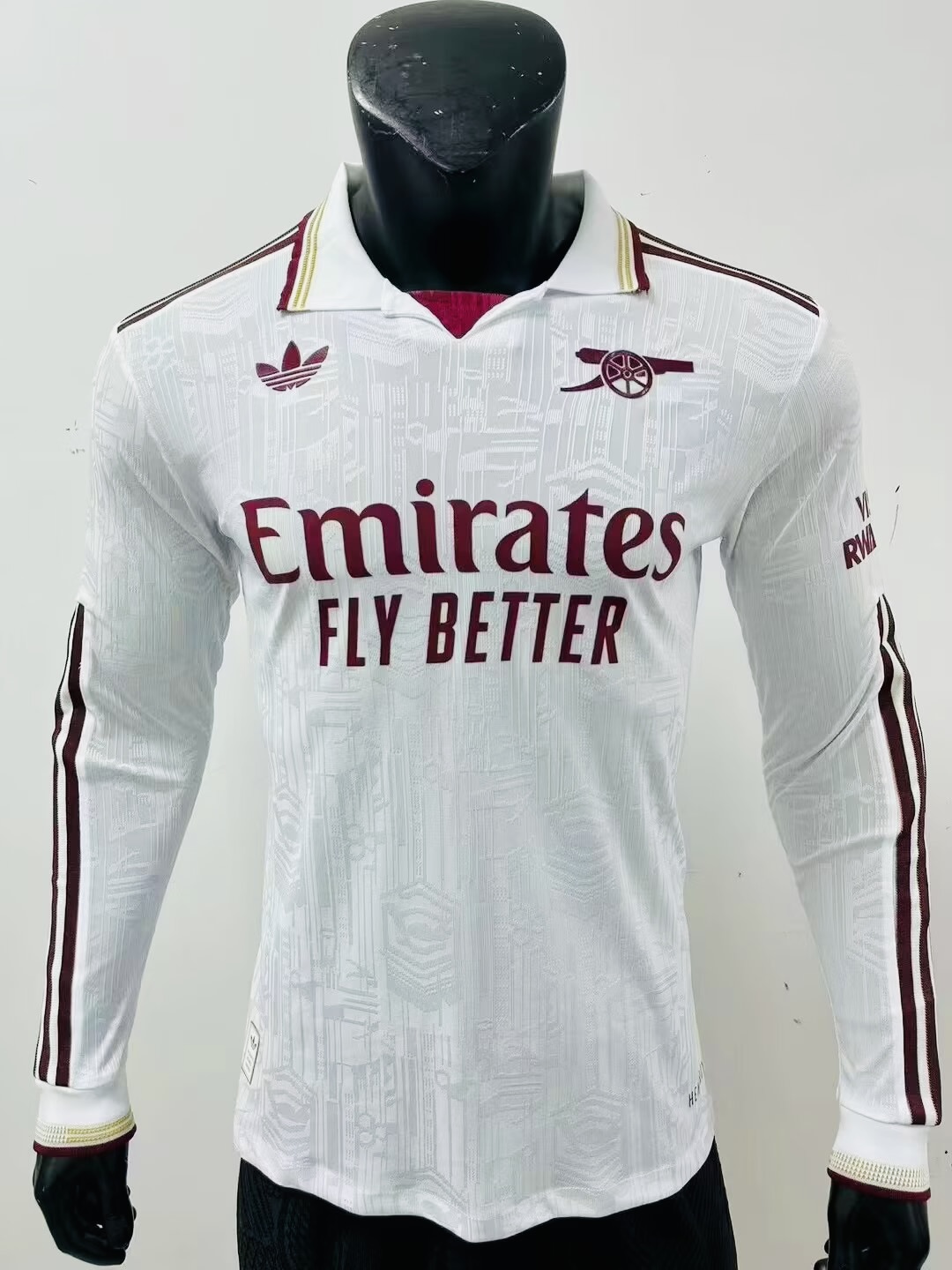 Arsenal Authentic Soccer Jersey Third Away Long Sleeve Shirt 2025/26 in Off-White