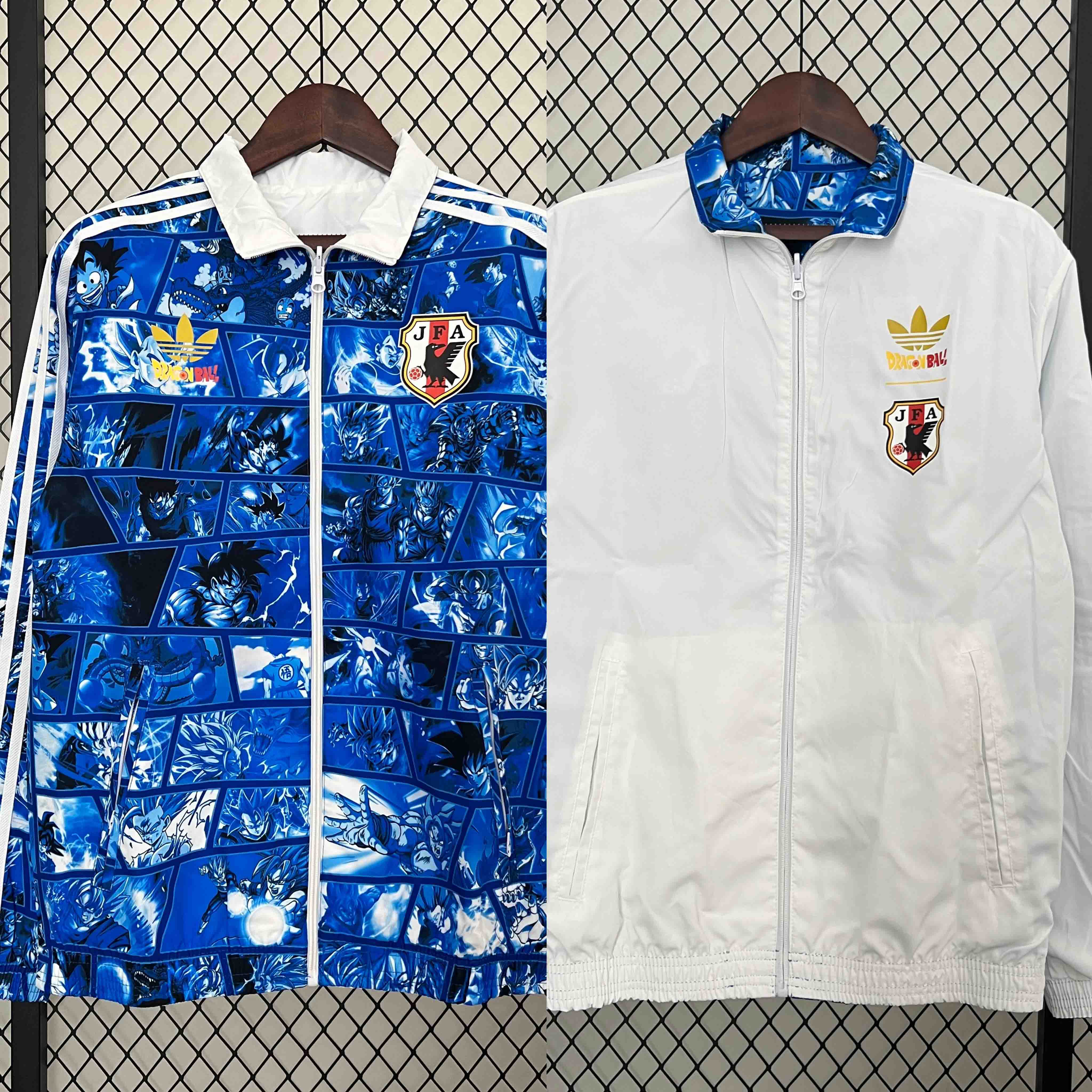 Japan Reversible Double-Sides Windbreaker Jacket White&Amp;blue 2024 in White&Blue