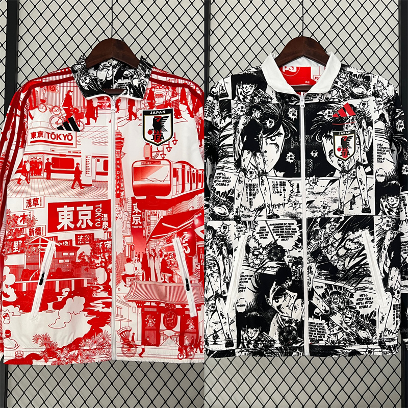 Japan Reversible Double-Sides Windbreaker Jacket Red&Amp;black 2025 in Red&Black