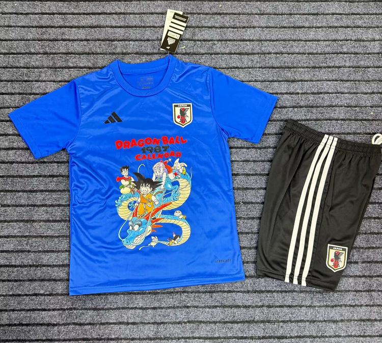 Japan Soccer Jersey Dragon Ball Special Edition Kids Jersey & Shorts Kit 2025 in Model Year: 2025 Confederate: AFC Country: