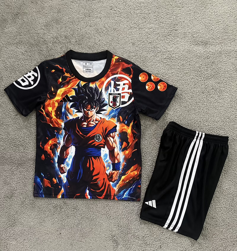 Japan Soccer Jersey Dragon Ball Special Edition Kids Jersey & Shorts Kit 2025 in Model Year: 2025 Confederate: AFC Country: