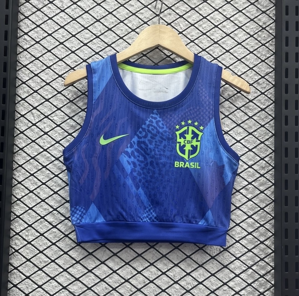 Brazil Soccer Jersey Away Women's Vest 2025 in Blue