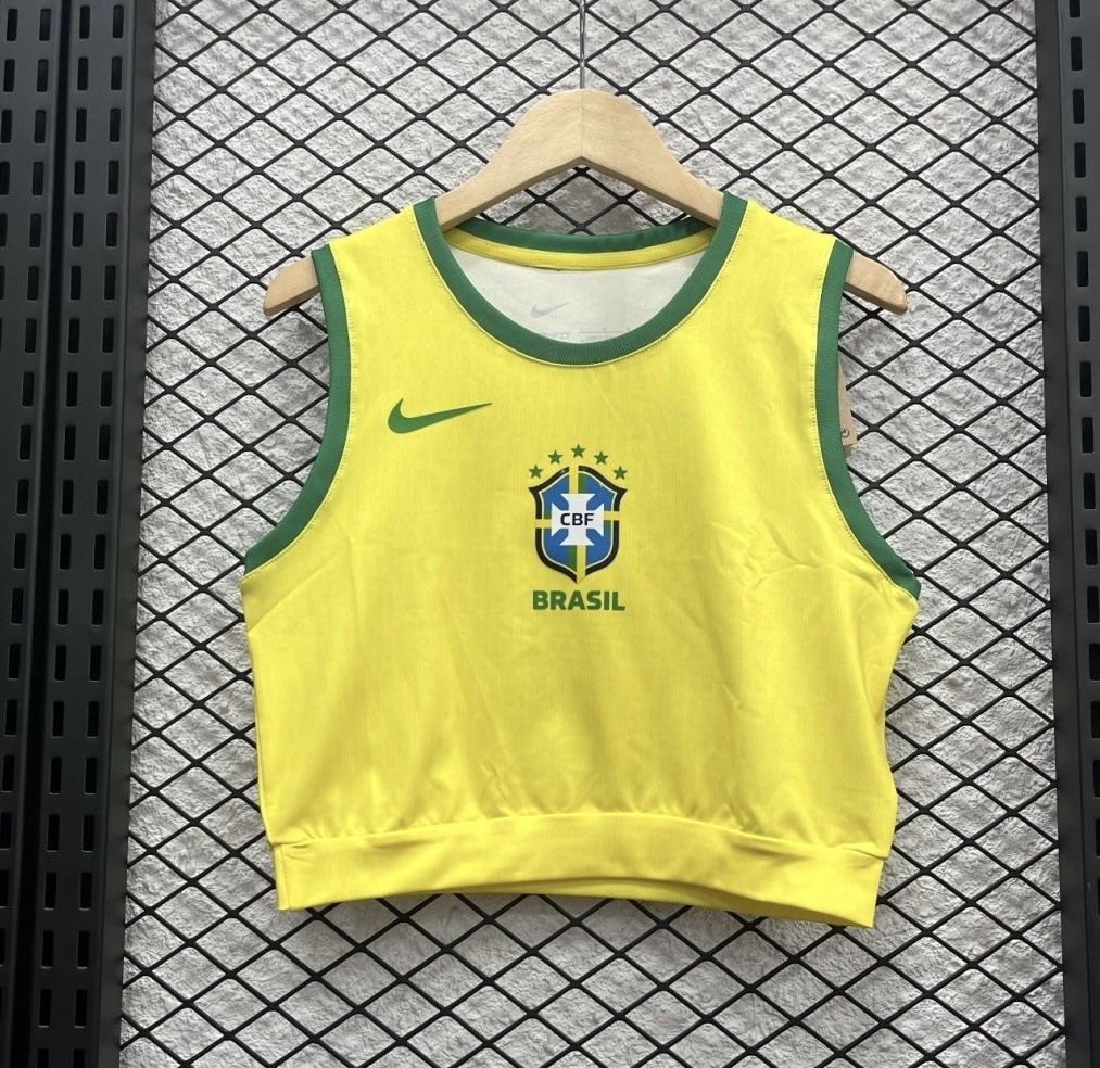 Brazil Soccer Jersey Home Women's Vest 2025 in Yellow