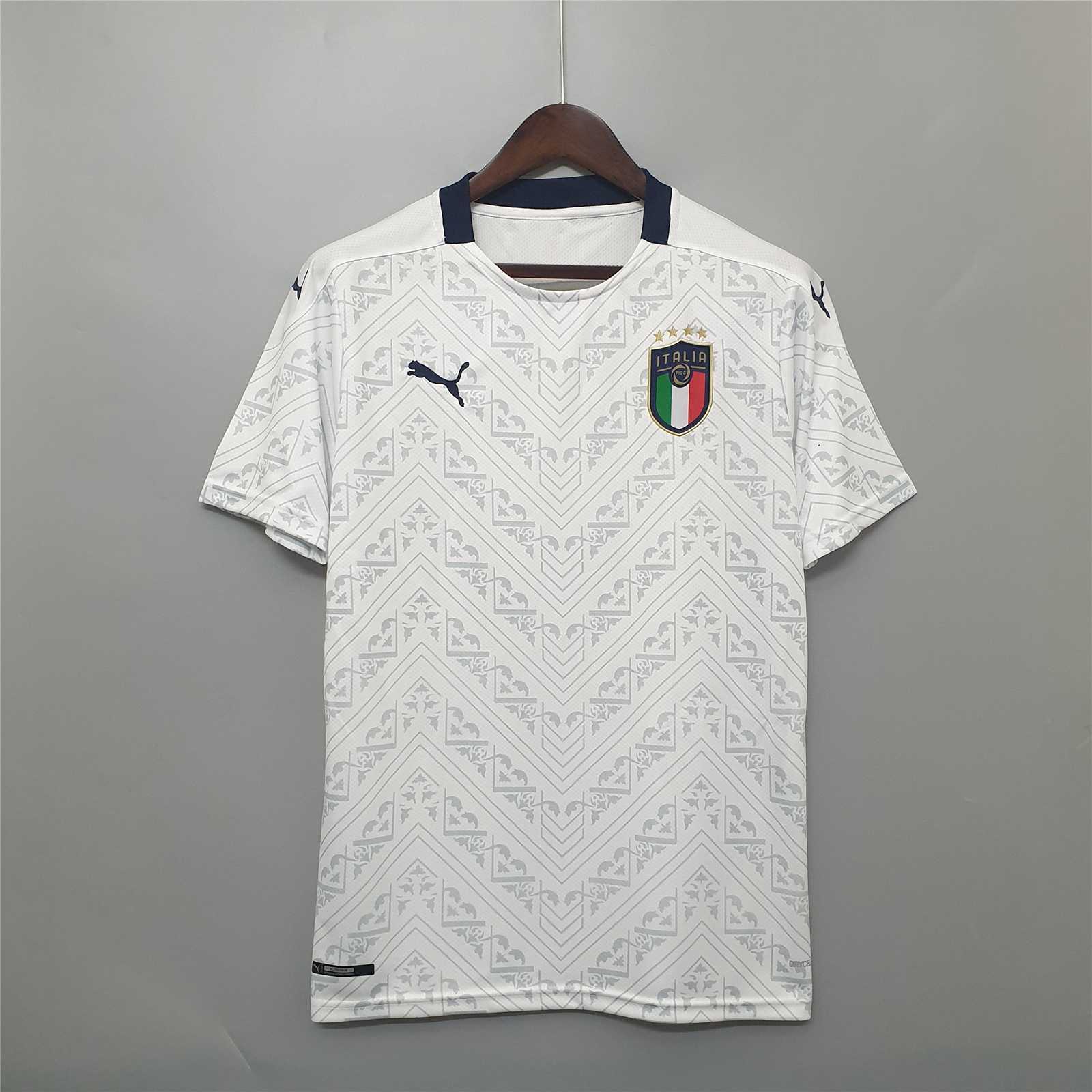 Italy Retro Soccer Jersey Away Custom Shirt Euro Cup 2020 in White