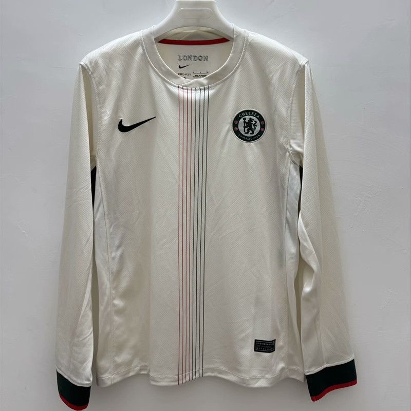 Chelsea Football Jersey Away Long Sleeve Custom Shirt 2025/26 in Off-White