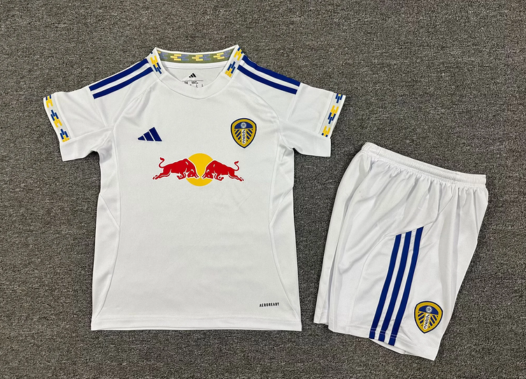Leeds United Football Jersey Home Kids Jersey & Shorts Kit 2025/26 in White