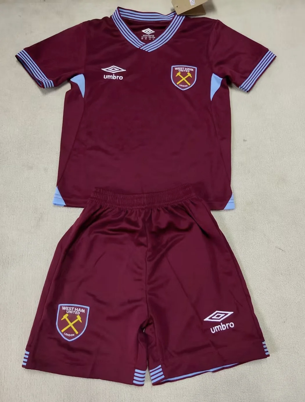 West Ham United Football Jersey Home Kids Jersey & Shorts Kit 2025-26 in Claret