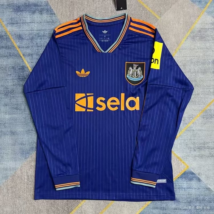 Newcastle United Football Jersey Third Away Custom Long Sleeve Shirt 2025/26 in Blue