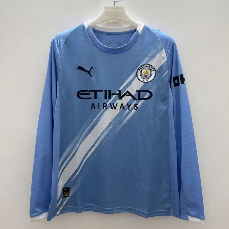 Manchester City Home Long Sleeve Football Jersey Shirt 2025/26 in Blue