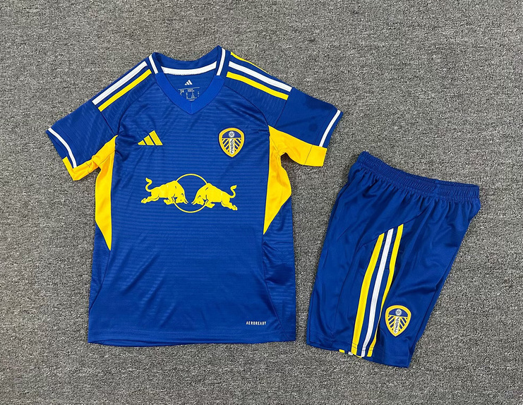 Leeds United Football Jersey Away Kids Jersey & Shorts Kit 2025/26 in Blue