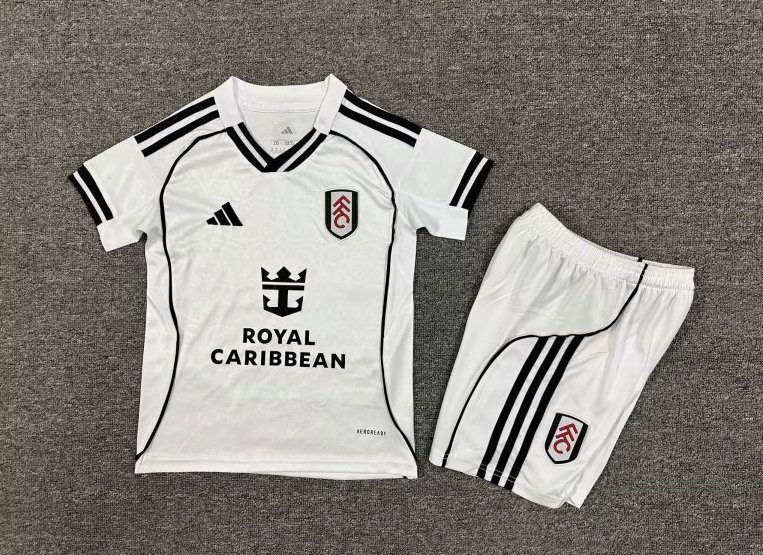 Fulham Football Jersey Home Kids Jersey & Shorts Kit 2025/26 in White
