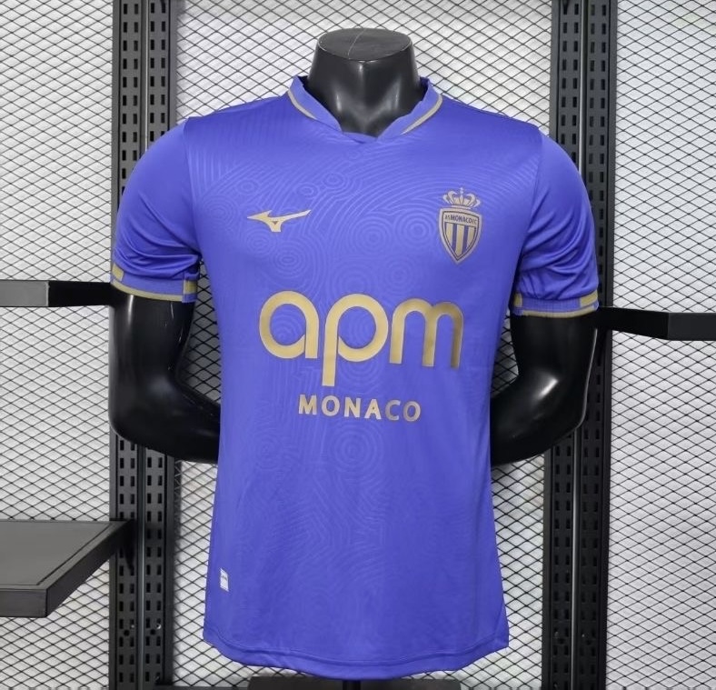 AS Monaco Authentic Soccer Jersey Away Shirt 2025/26 in Blue