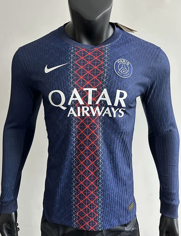 Authentic Soccer Jersey PSG Home Long Sleeve Shirt 2025/26 in Navy
