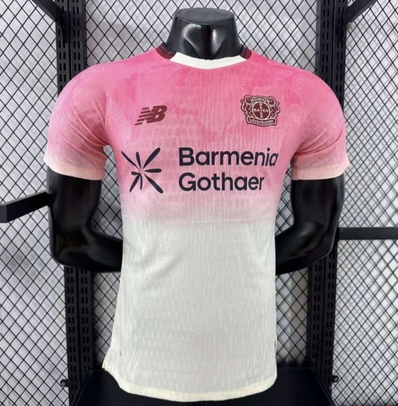 Bayer 04 Leverkusen Authentic Soccer Jersey Away Shirt 2025/26 in Red&Pink