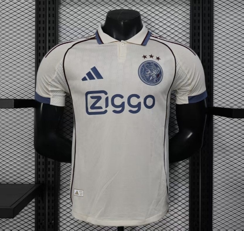 AJAX Authentic Football Jersey Third Away Shirt 2025/26 in Off-White