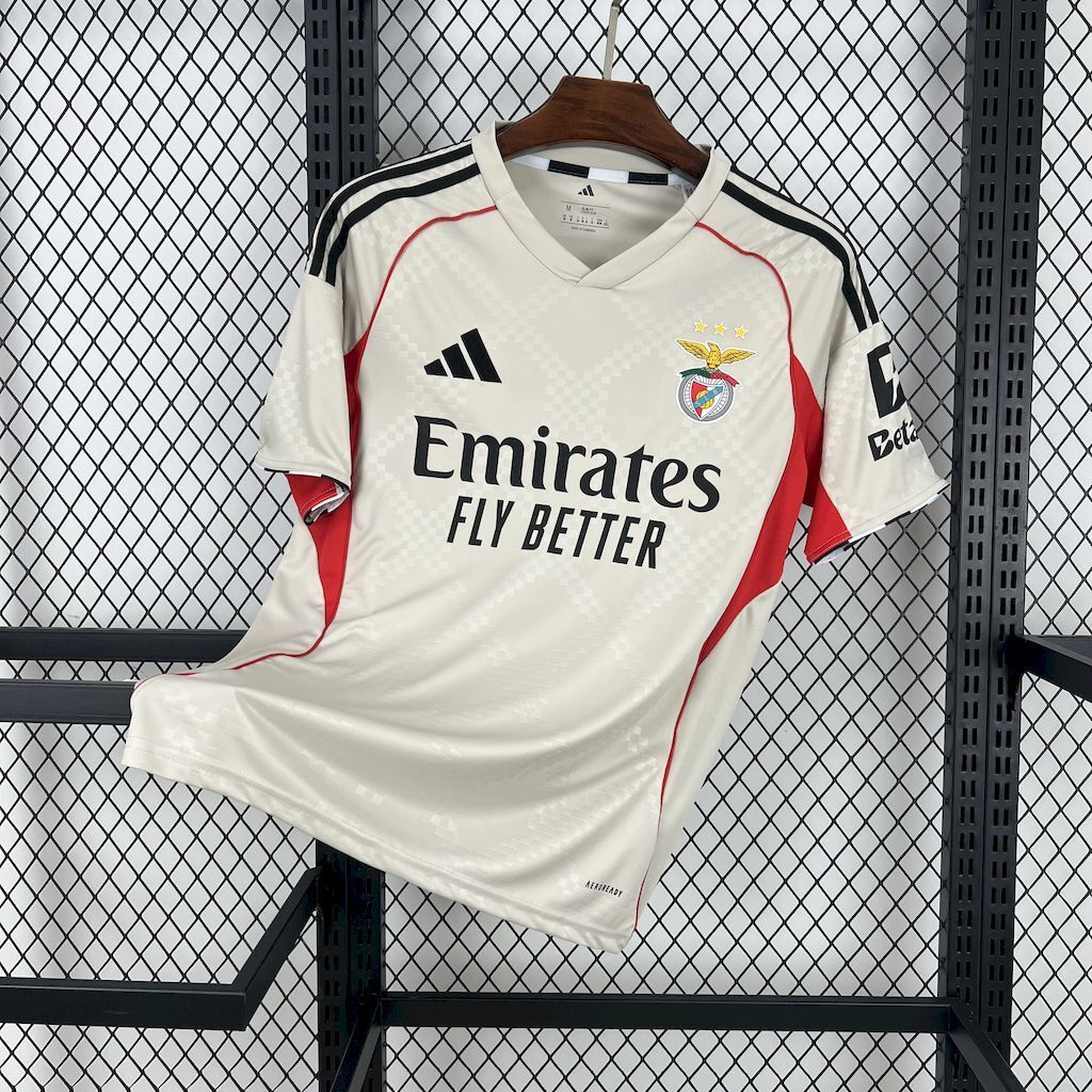 BENFICA Soccer Jersey Away Custom Shirt 2025/26 in Gray