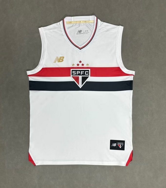 Sao Paulo FC Soccer Jersey Home Sleeveless Custom Shirt 2025 in White