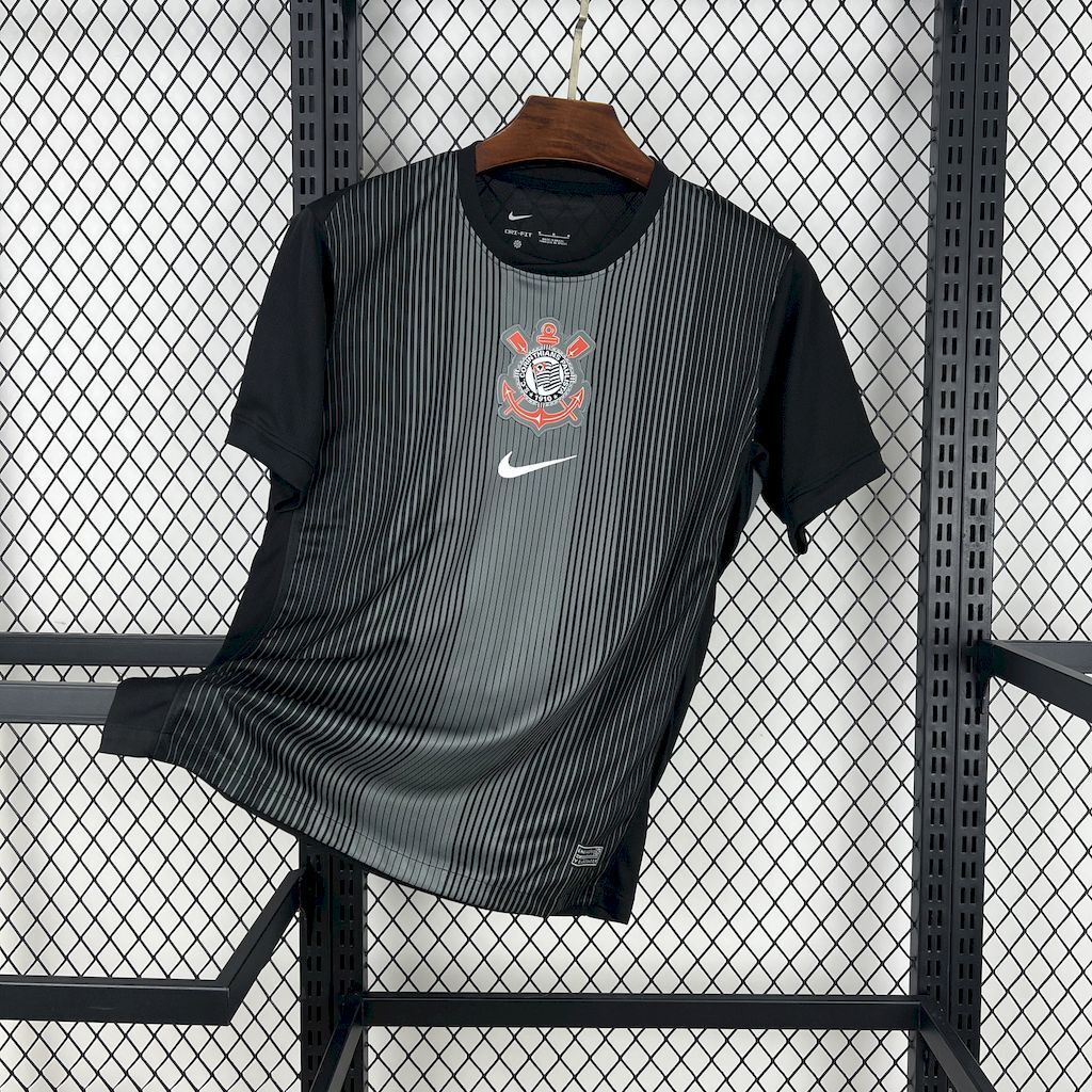 Corinthians Soccer Jersey Goalkeeper Custom Shirt 2025 in Black