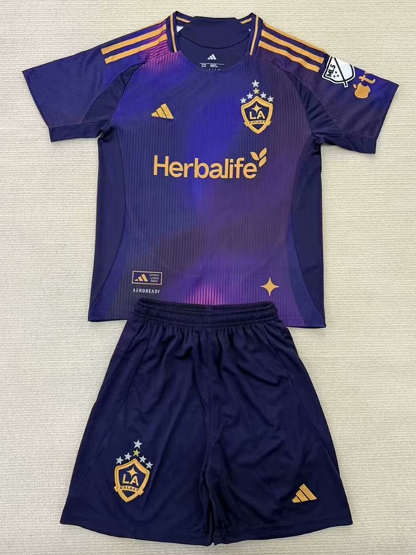 LA Galaxy Soccer Jersey Away Kids Jersey & Shorts Kit 2025 in Purpole
