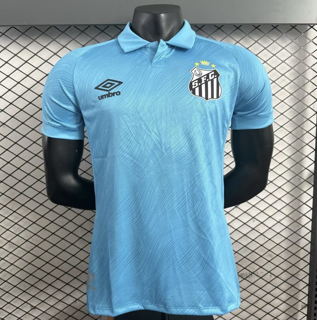 Santos FC Authentic Soccer Jersey Third Away Shirt 2025 in Sky Blue