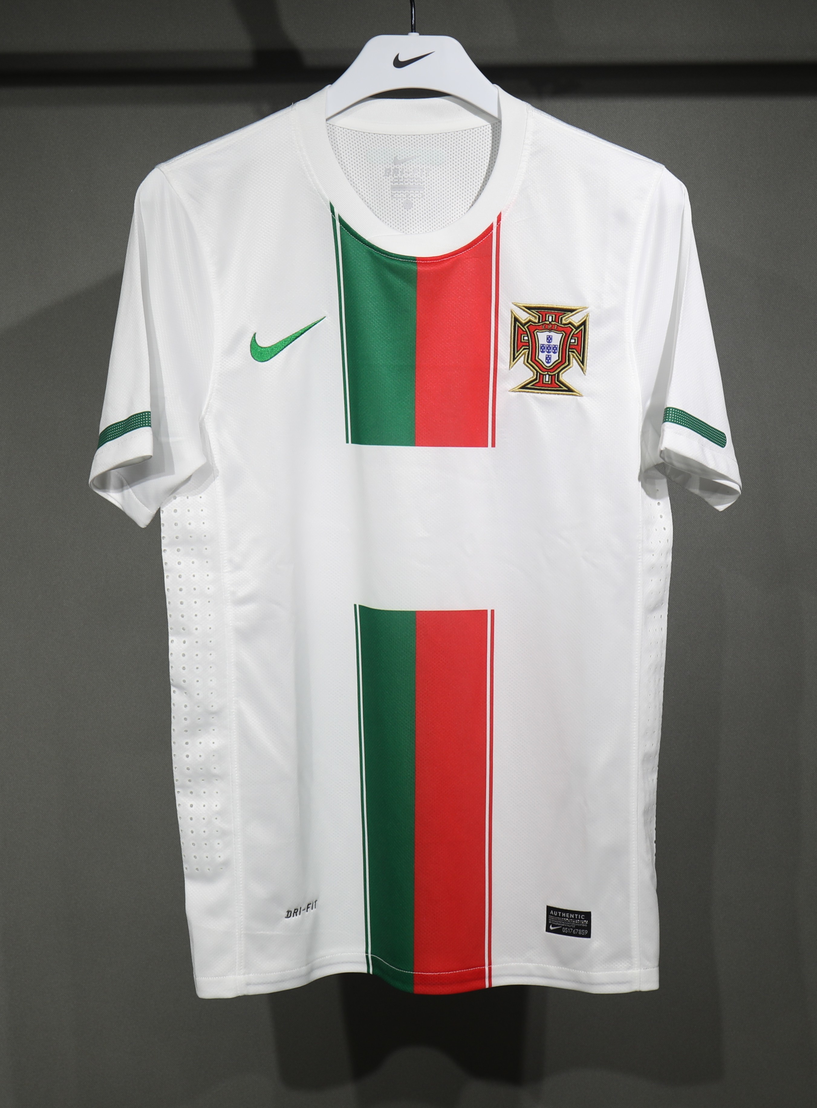 Portugal Retro Authentic Soccer Jersey Away Shirt World Cup 2010 in White