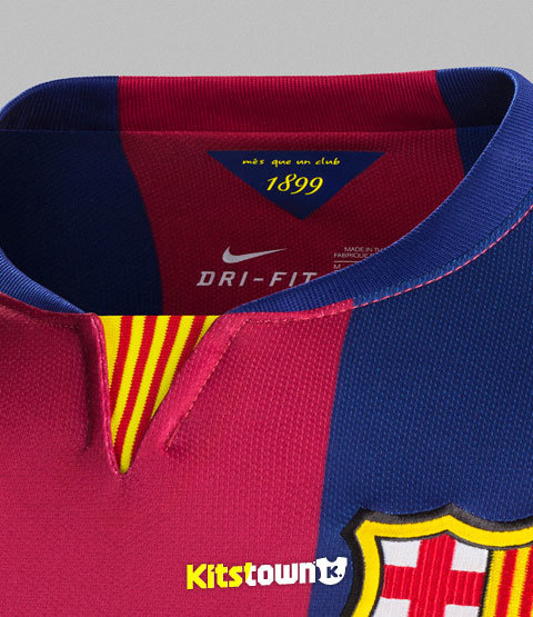 Authentic Barcelona Retro Jersey Home Long Sleeve Soccer Shirt 2014-15