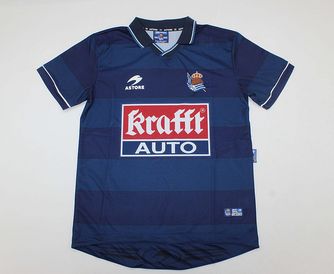 Real Sociedad Retro Soccer Jersey Home Custom Shirt 1998/00 in Model Year: 1998/00 Country and League: Spain-La Liga