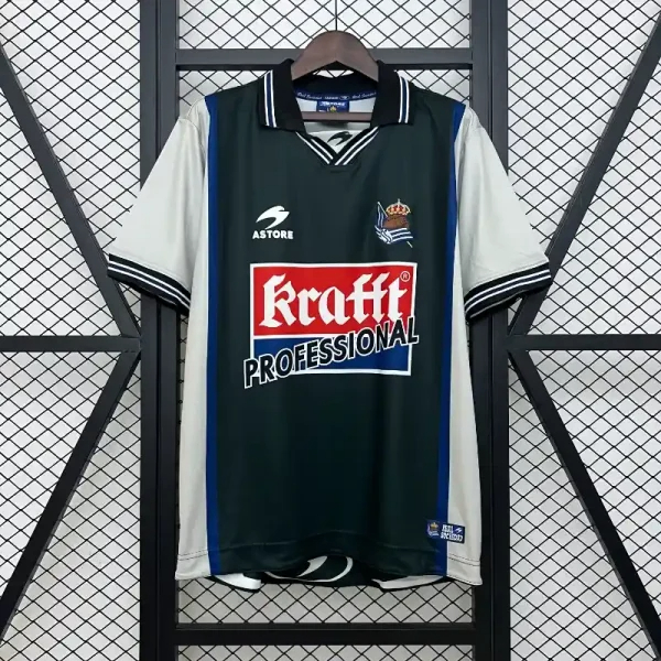 Real Sociedad Retro Soccer Jersey Away Custom Shirt 2000/02 in Model Year: 2000/02 Country and League: Spain-La Liga