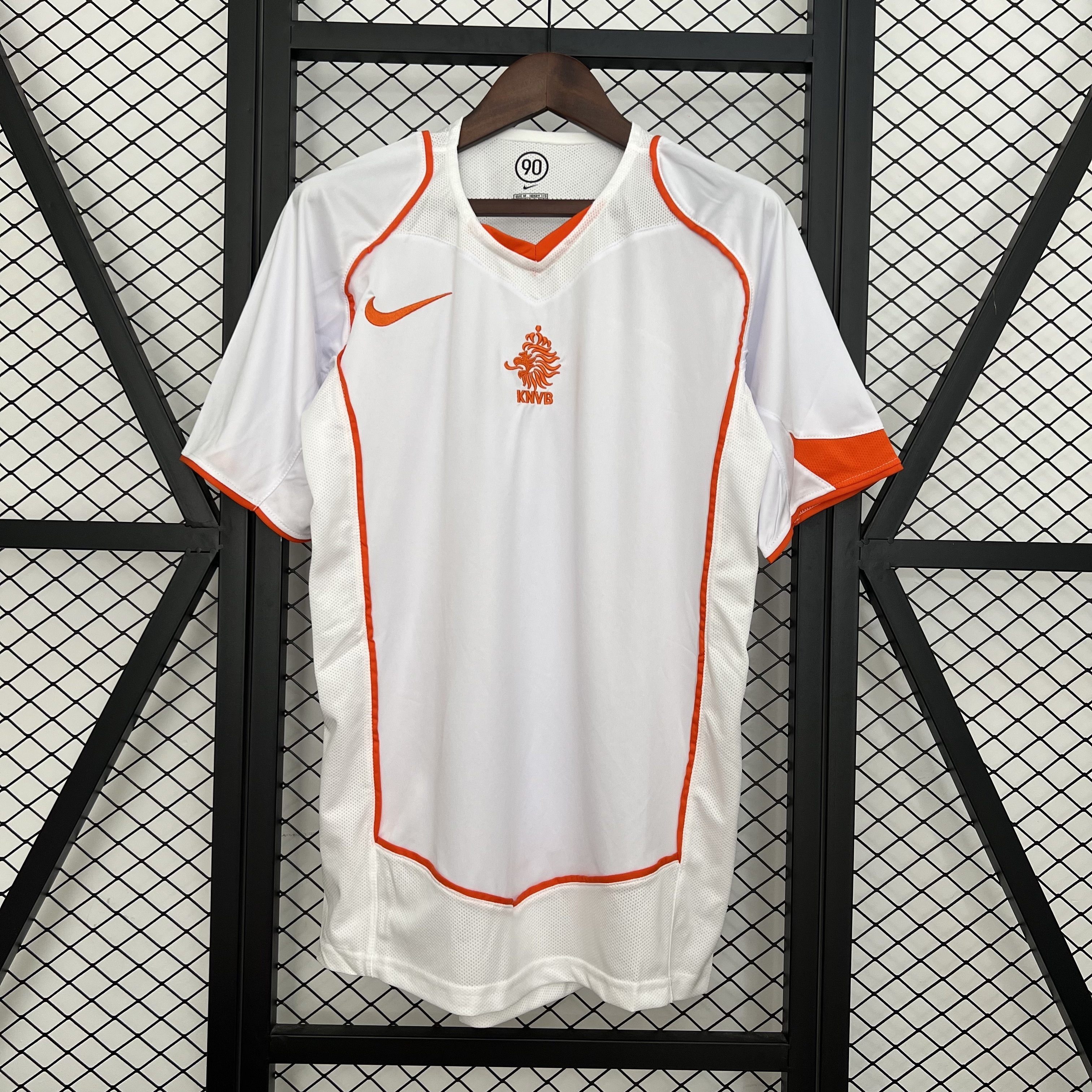Netherlands Retro Jersey Custom Away Soccer Jersey 2004 in White