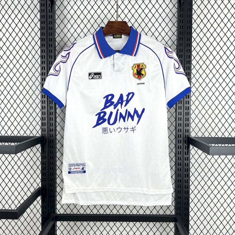 Japan Retro Soccer Jersey  Away x Bad Bunny Custom Shirt 1998-99