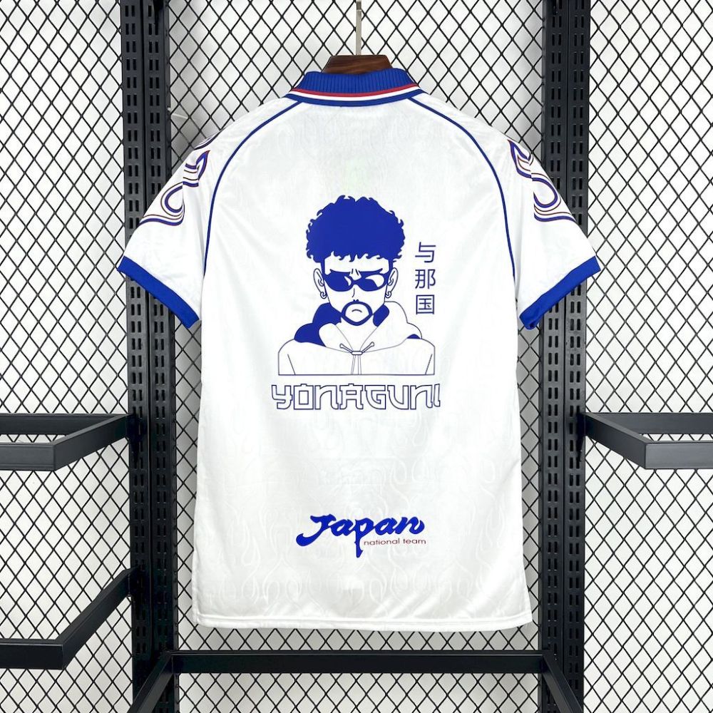 Japan Retro Soccer Jersey  Away x Bad Bunny Custom Shirt 1998-99
