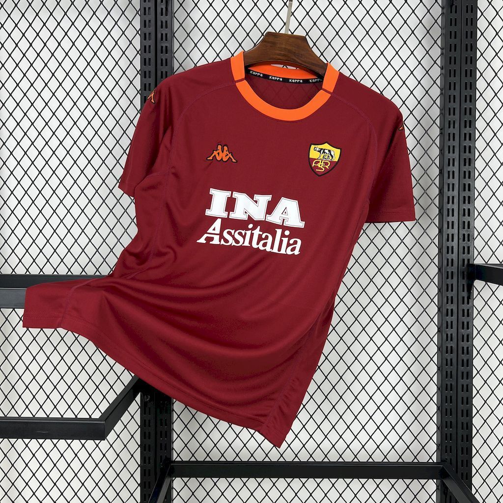 ROMA Retro Soccer Jersey Home Custom Shirt 2000/01 in Red